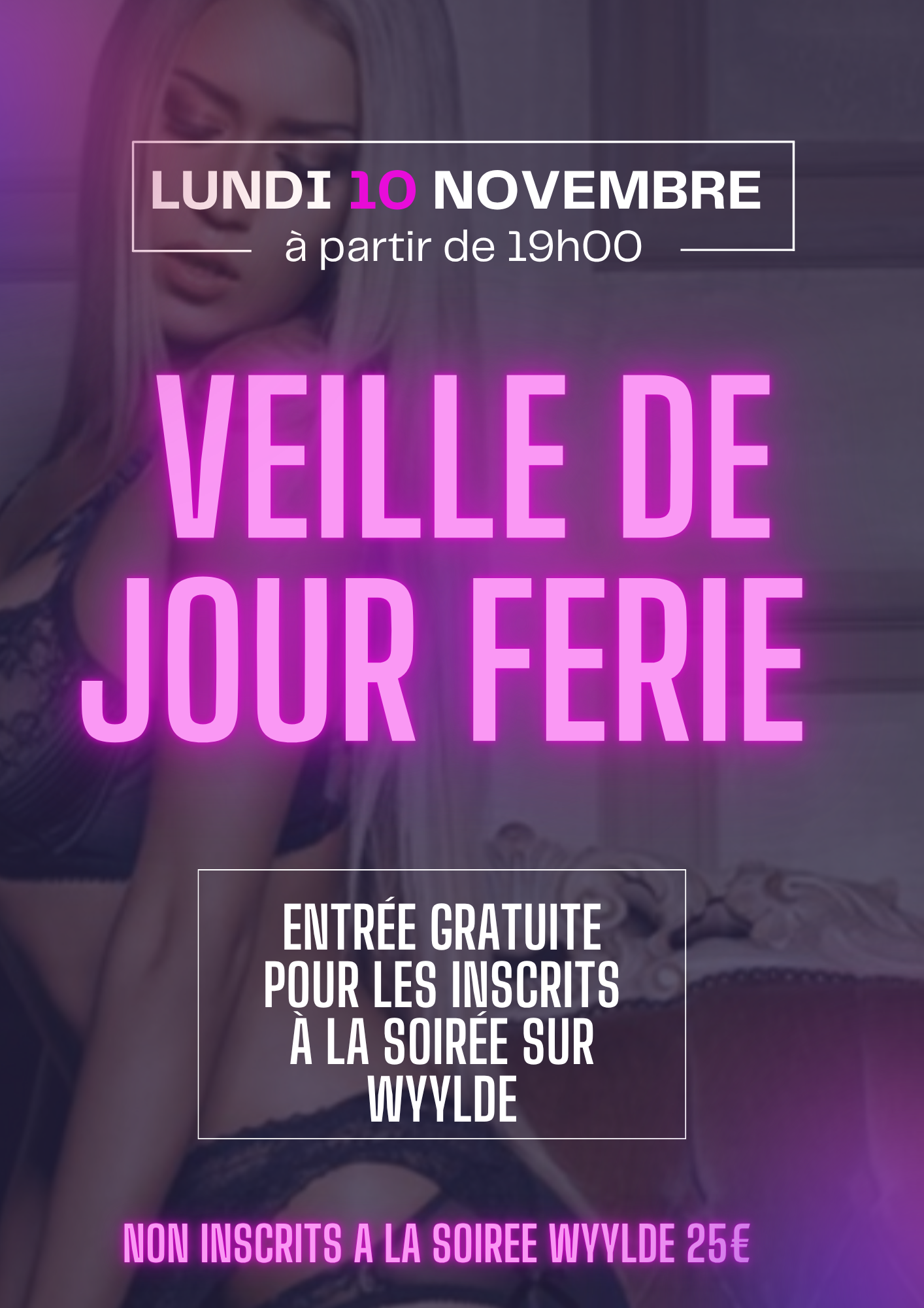 Flyer Soirée Discothèque Club DJ Rose Bleu Jaune